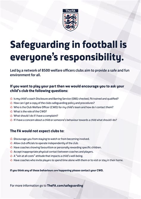 safeguarding policy in football